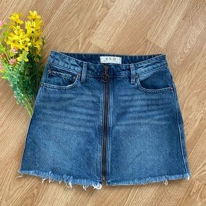 We the Free zippered mini jean skirt